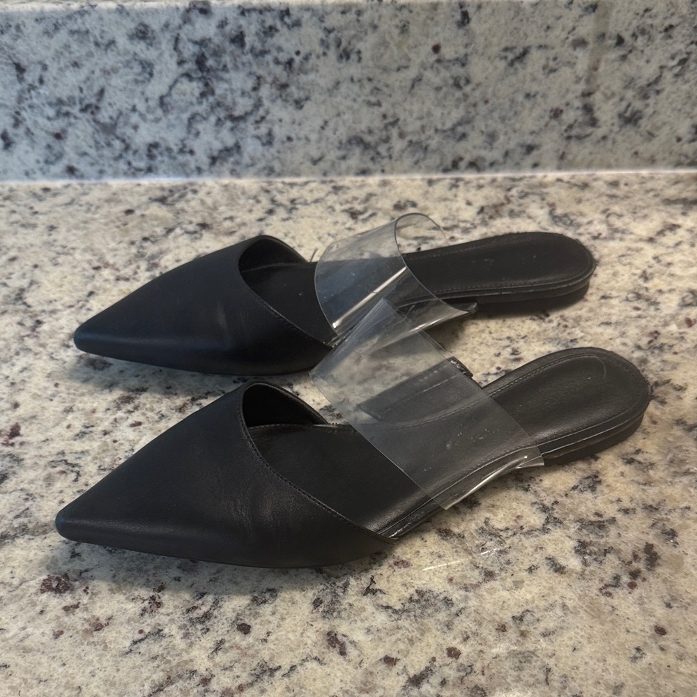 Michael Kors Black and Clear Women's Mules